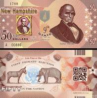 *USA 50 Dollars 2014 9. štát - New Hampshire, polymer - Kliknutím na obrázok zatvorte -